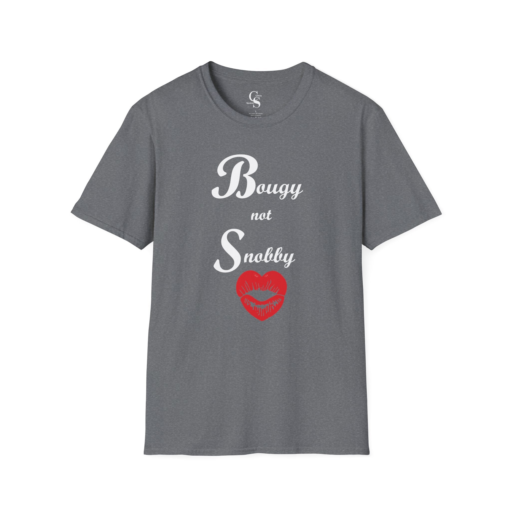 Bougy Not Snobby Tee - White Print - Tonyalicious Tees