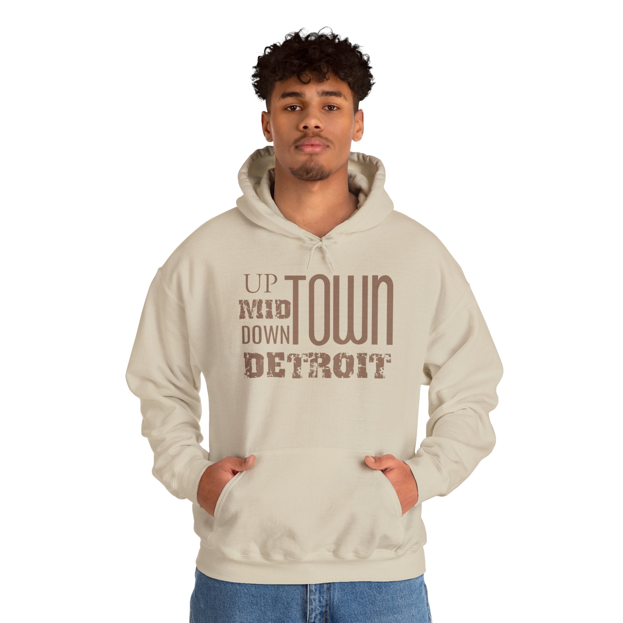 Up, Mid, Downtown Detroit Hoodie - Multicolor Print - Tonyalicious Tees