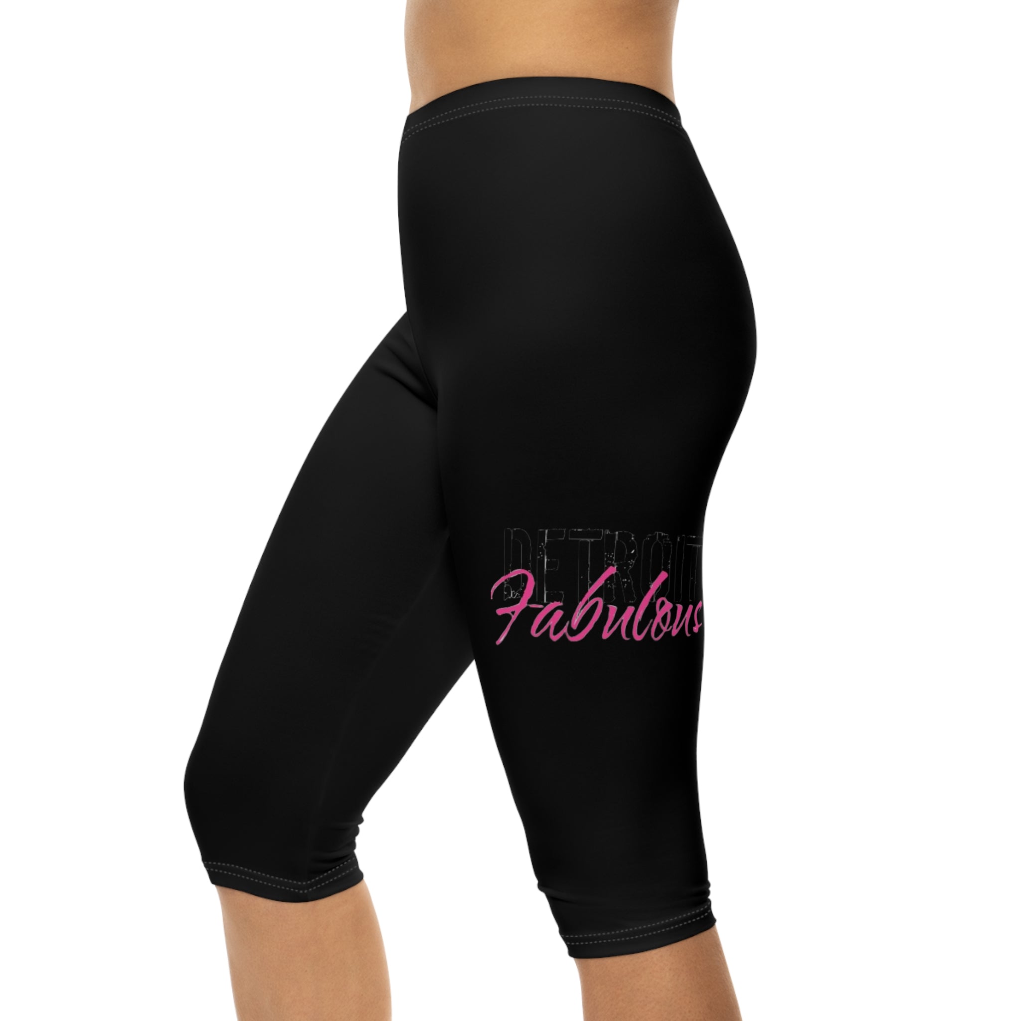 Detroit Fabulous Capri Leggings - Black - Tonyalicious Tees