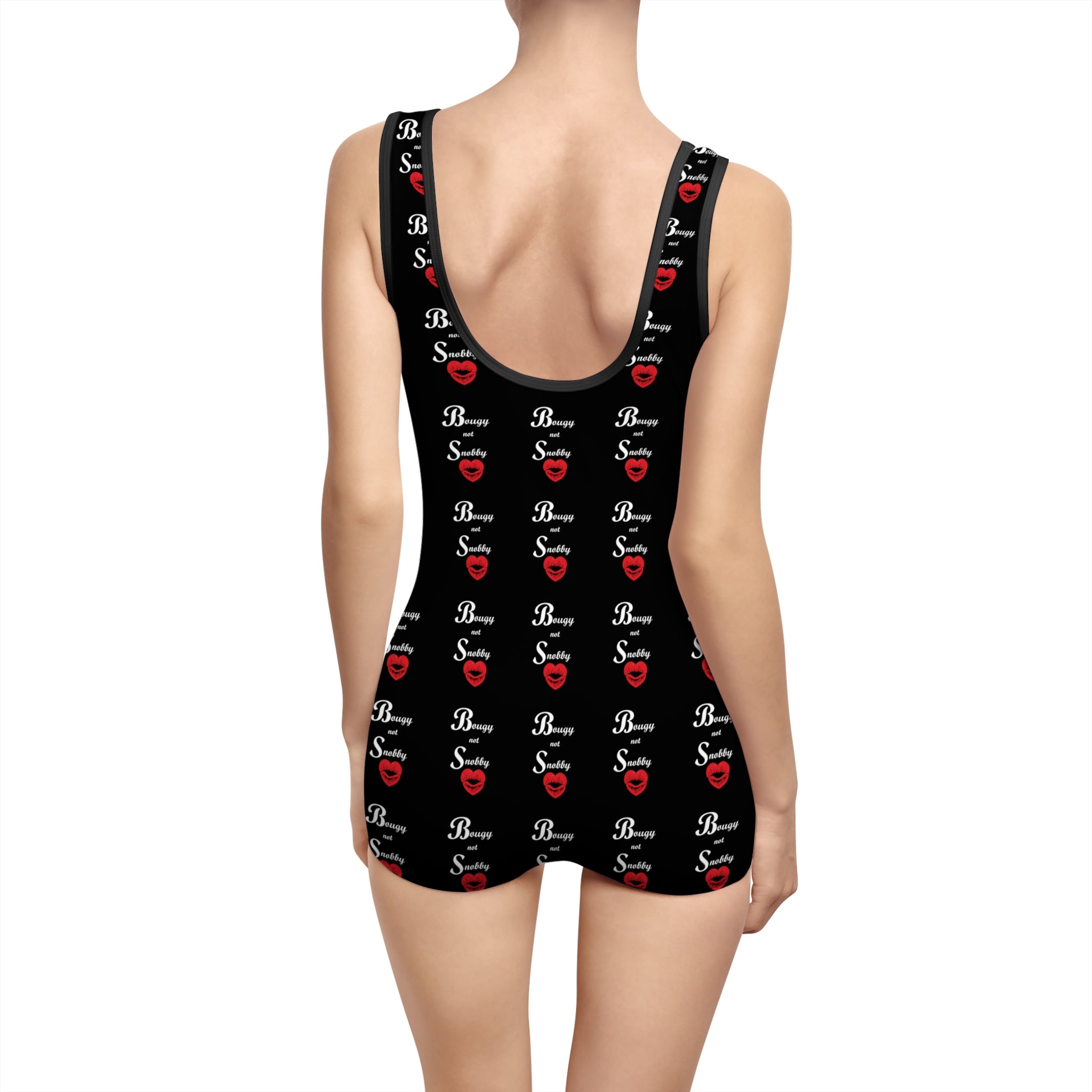 Bougy not Snobby Black Vintage Style Swimsuit - Tonyalicious Tees
