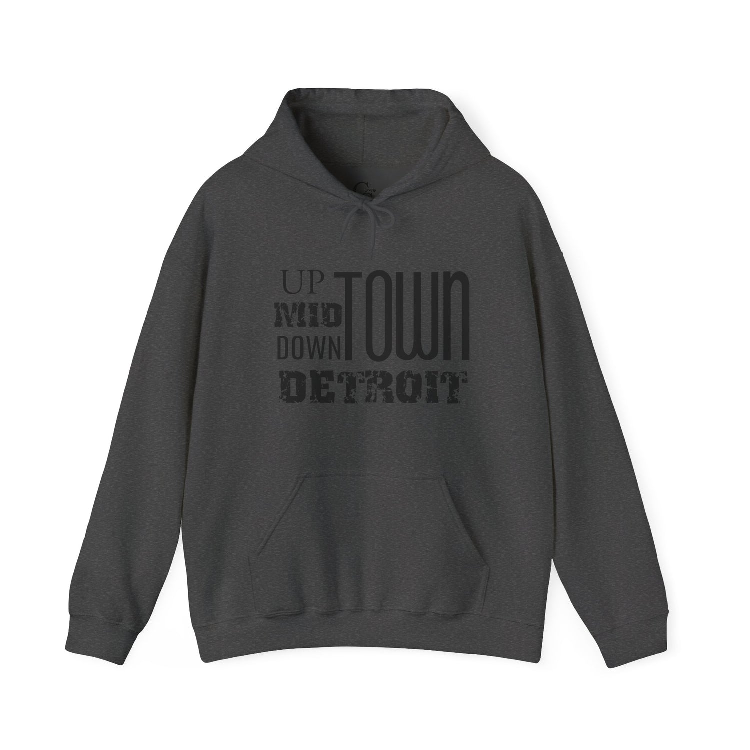 Up, Mid, Downtown Detroit Hoodie - Black Print