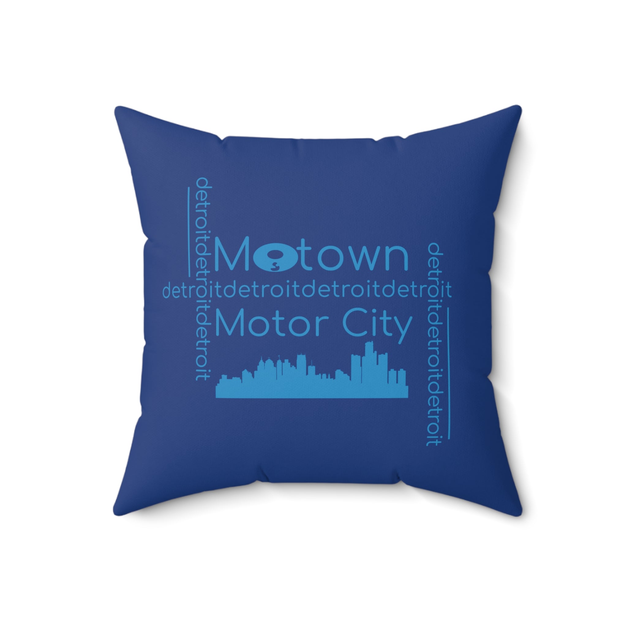 Motown Motor City Pillow - Blue - Tonyalicious Tees