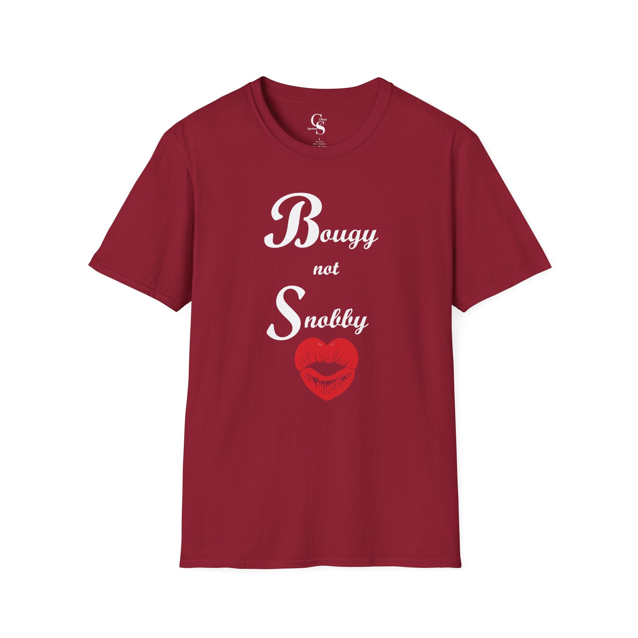 Bougy Not Snobby Tee - White Print - Tonyalicious Tees