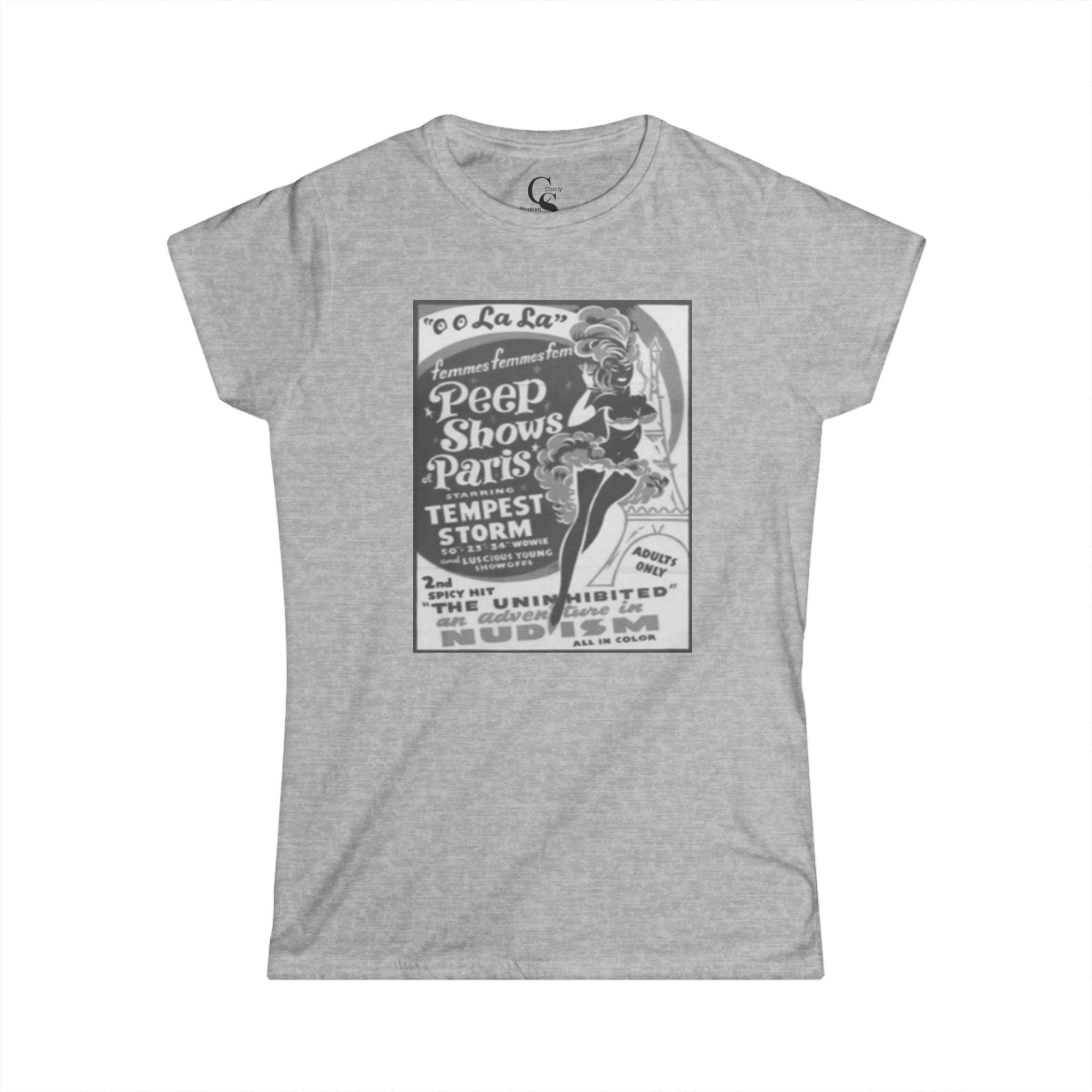 Peep Shows Paris Burlesque Tee - Grey