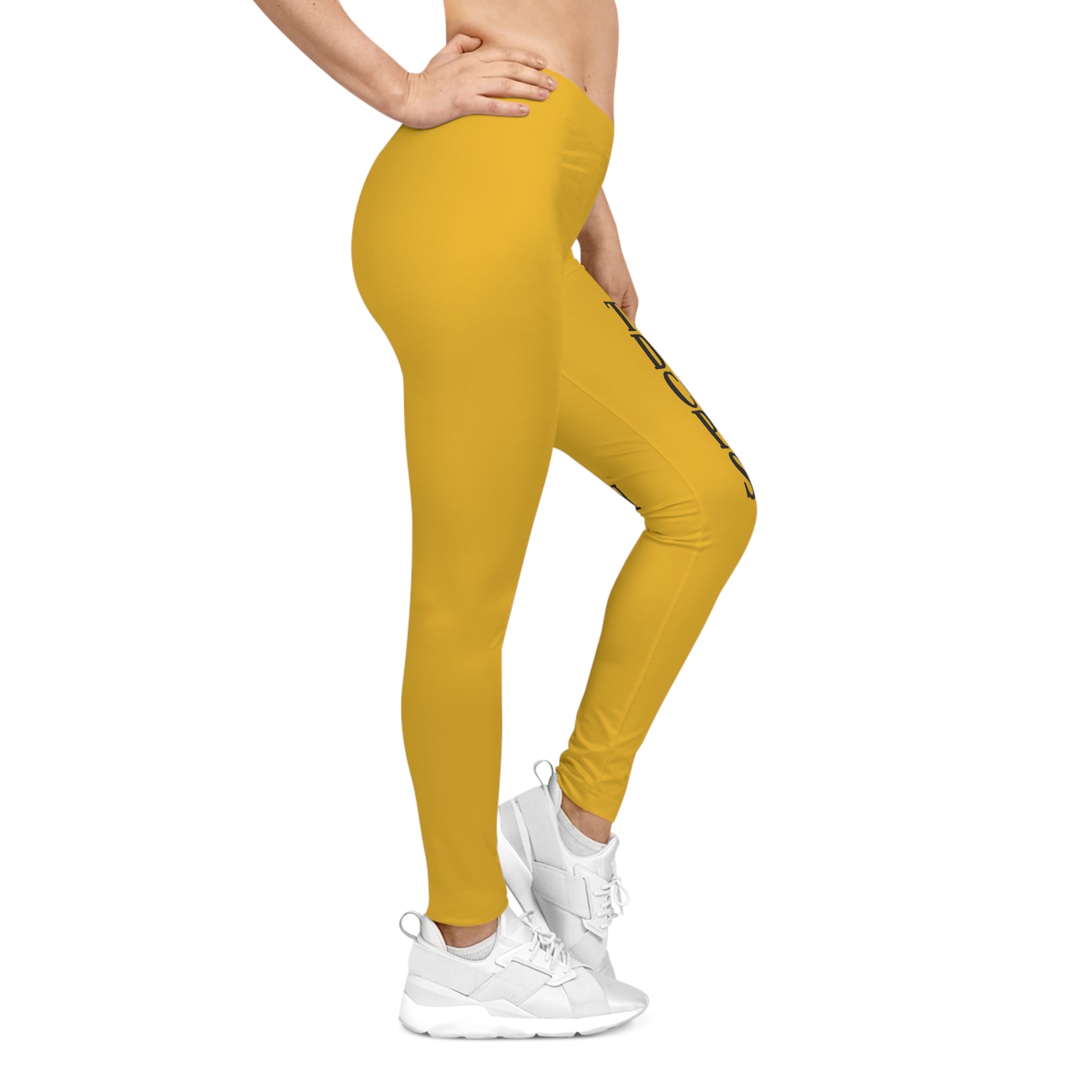 The Detroit Cool People Society Printed Leggings - Black n Yellow - Tonyalicious Tees