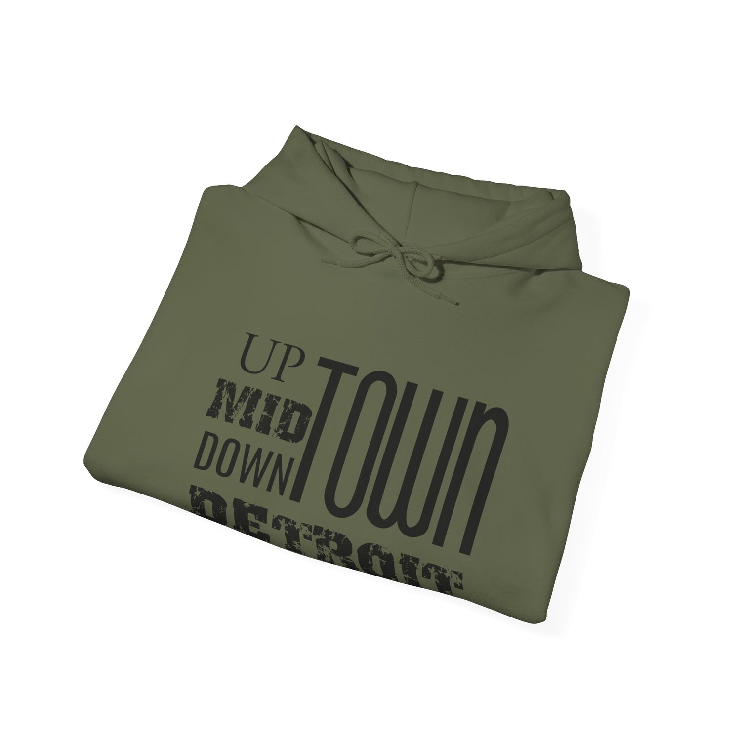 Up, Mid, Downtown Detroit Hoodie - Black Print