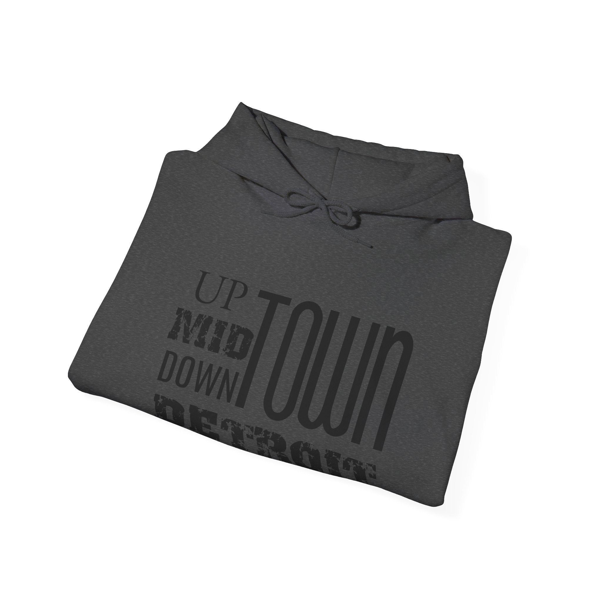 Up, Mid, Downtown Detroit Hoodie - Black Print