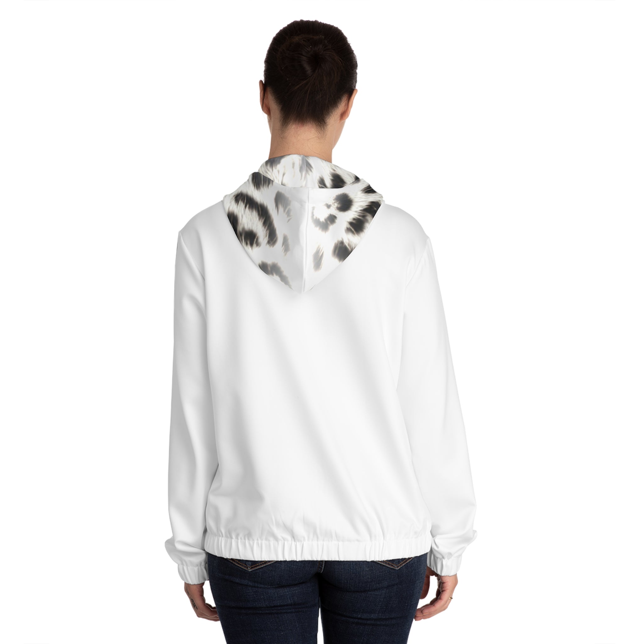 Snow Leopard Print Women’s Full-Zip Hoodie