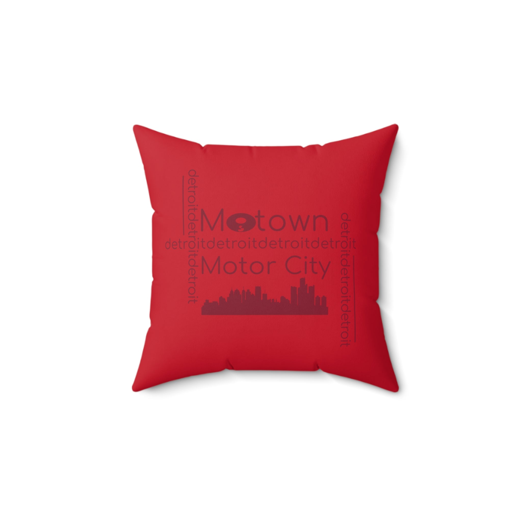 Motown Motor City Pillow - Red - Tonyalicious Tees
