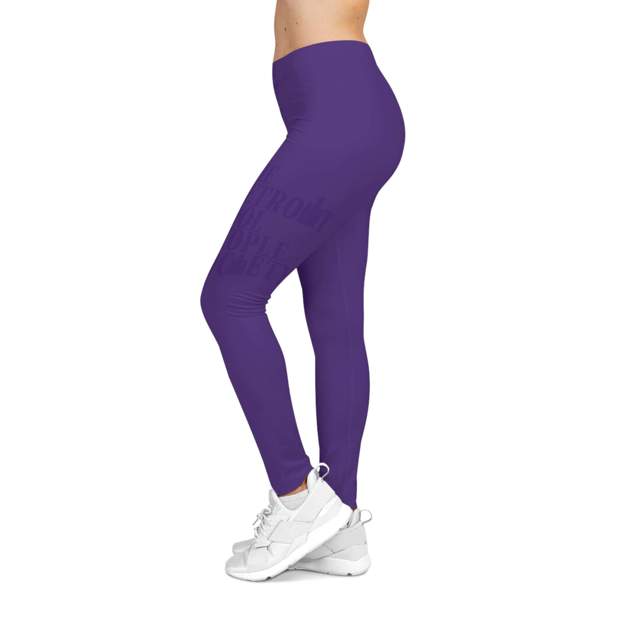 The Detroit Cool People Society Printed Leggings - Purple - Tonyalicious Tees