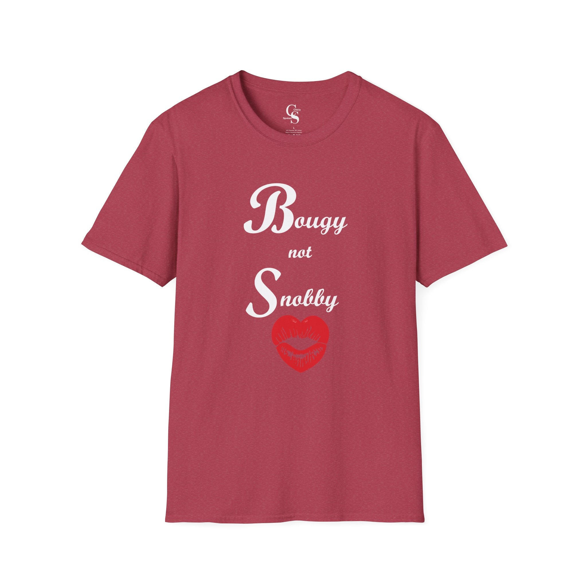 Bougy Not Snobby Tee - White Print - Tonyalicious Tees
