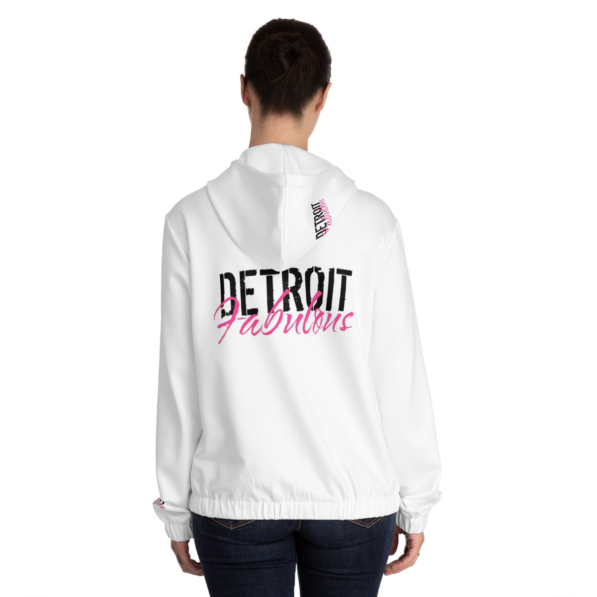 Detroit Fabulous White Lightweight Zip Hoodie - Tonyalicious Tees