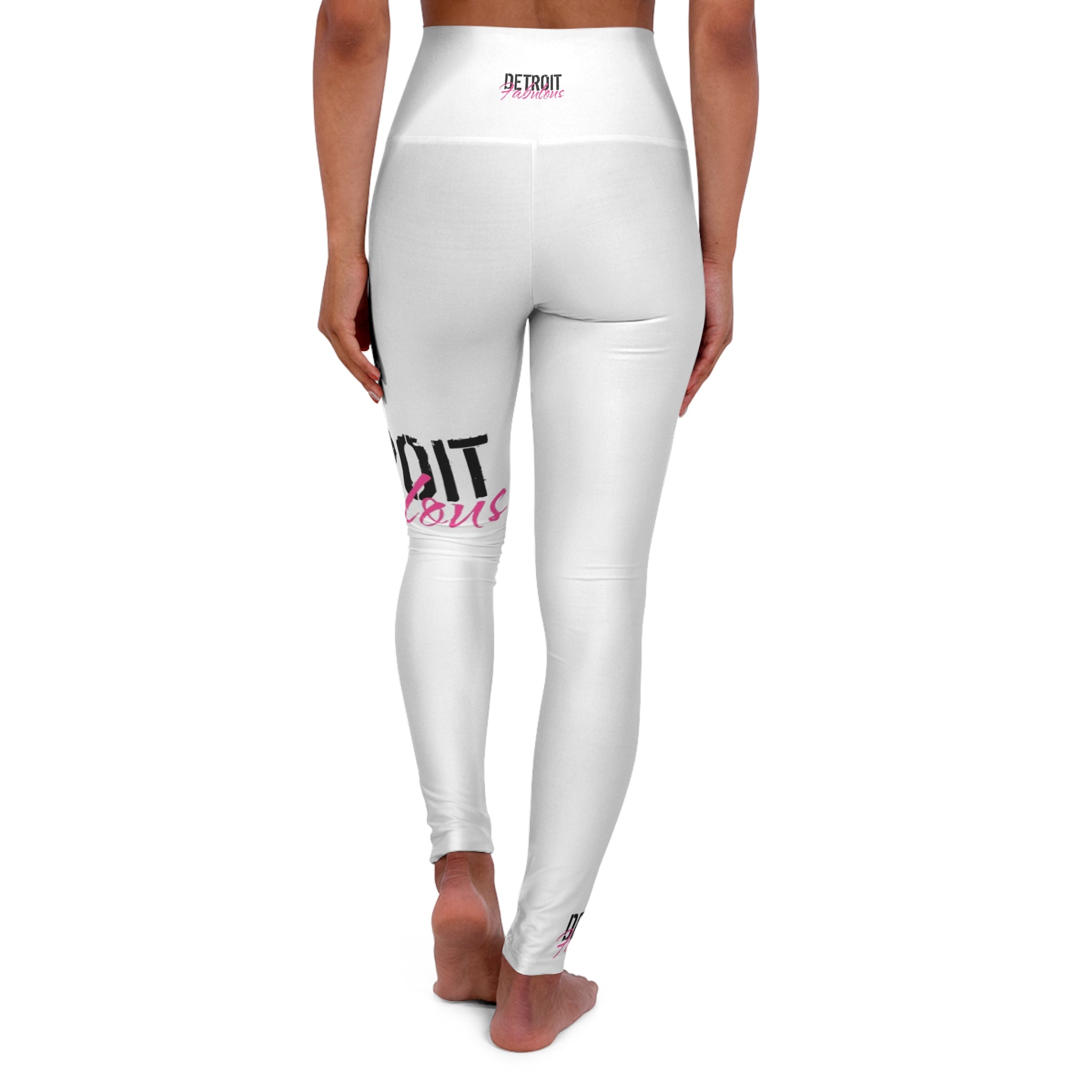 Detroit Fabulous White High-Waisted Yoga Leggings - Tonyalicious Tees