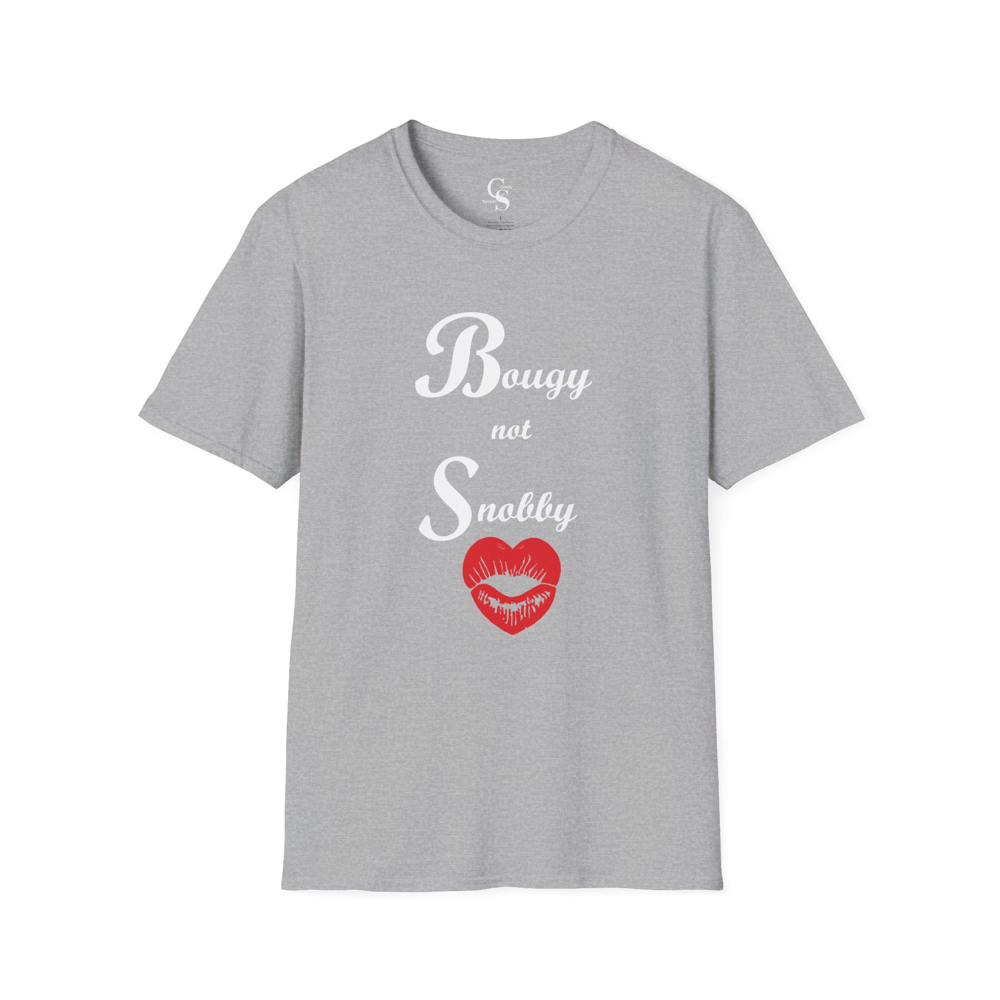Bougy Not Snobby Tee - White Print - Tonyalicious Tees