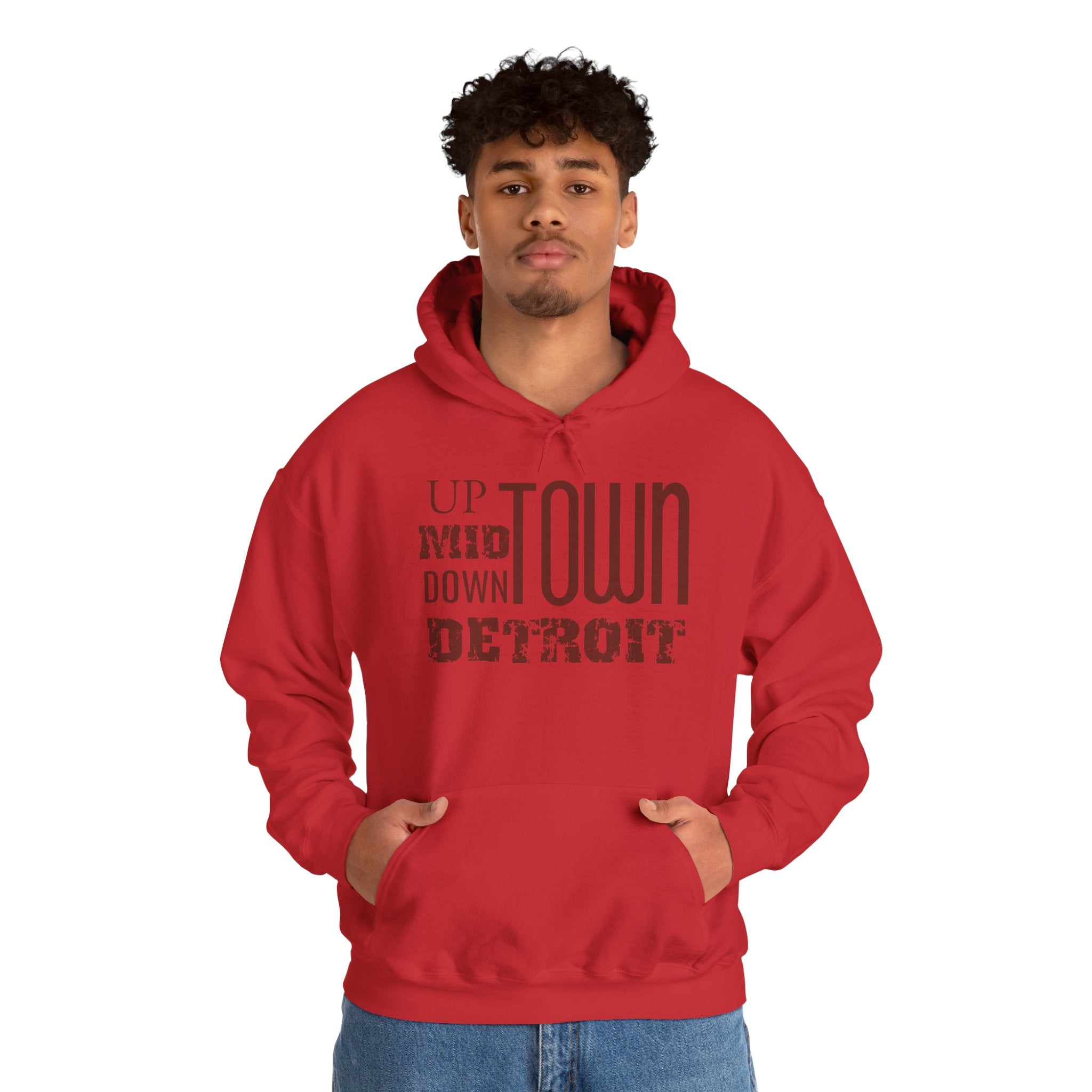 Up, Mid, Downtown Detroit Hoodie - Multicolor Print - Tonyalicious Tees
