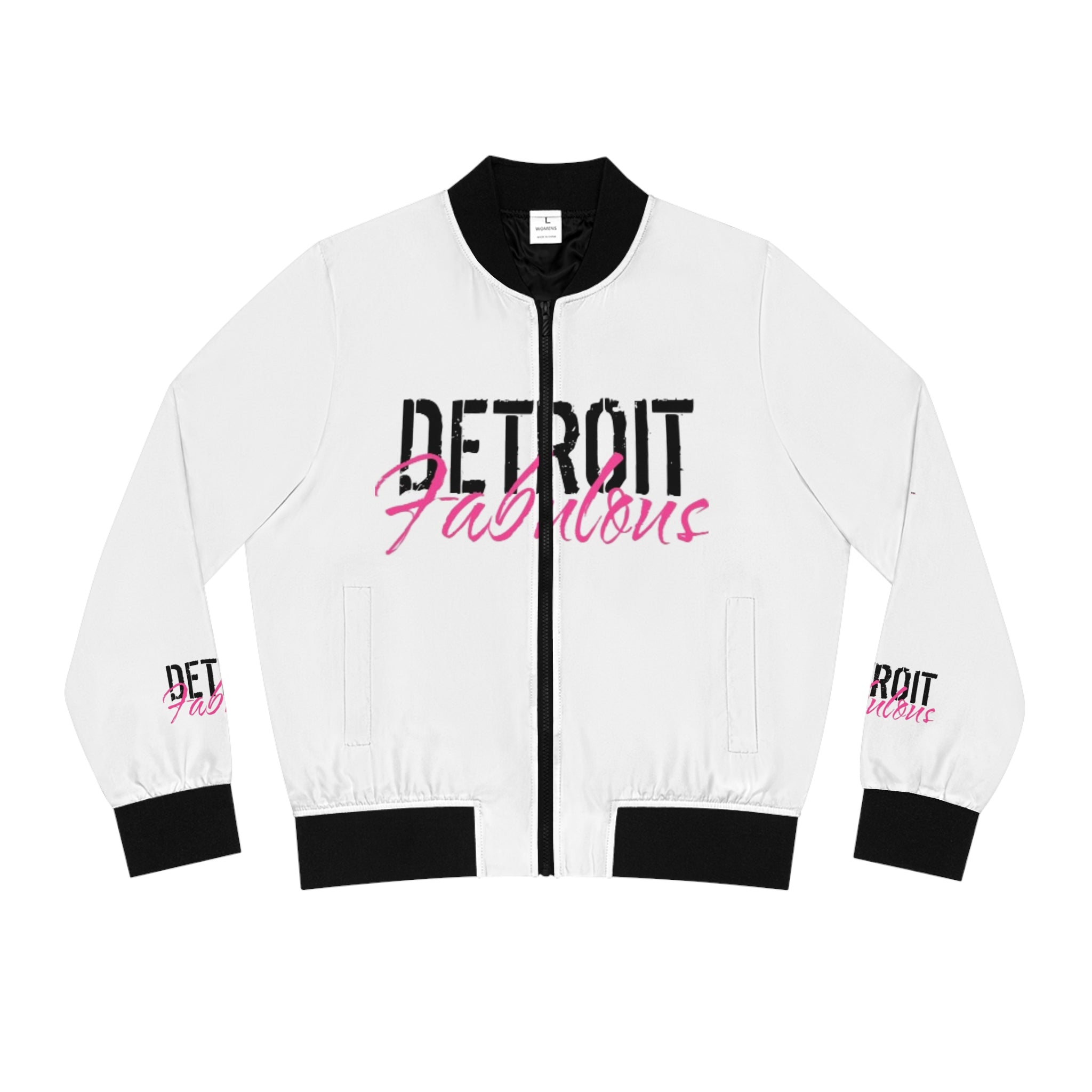 Detroit Fabulous White Bomber Jacket - Tonyalicious Tees