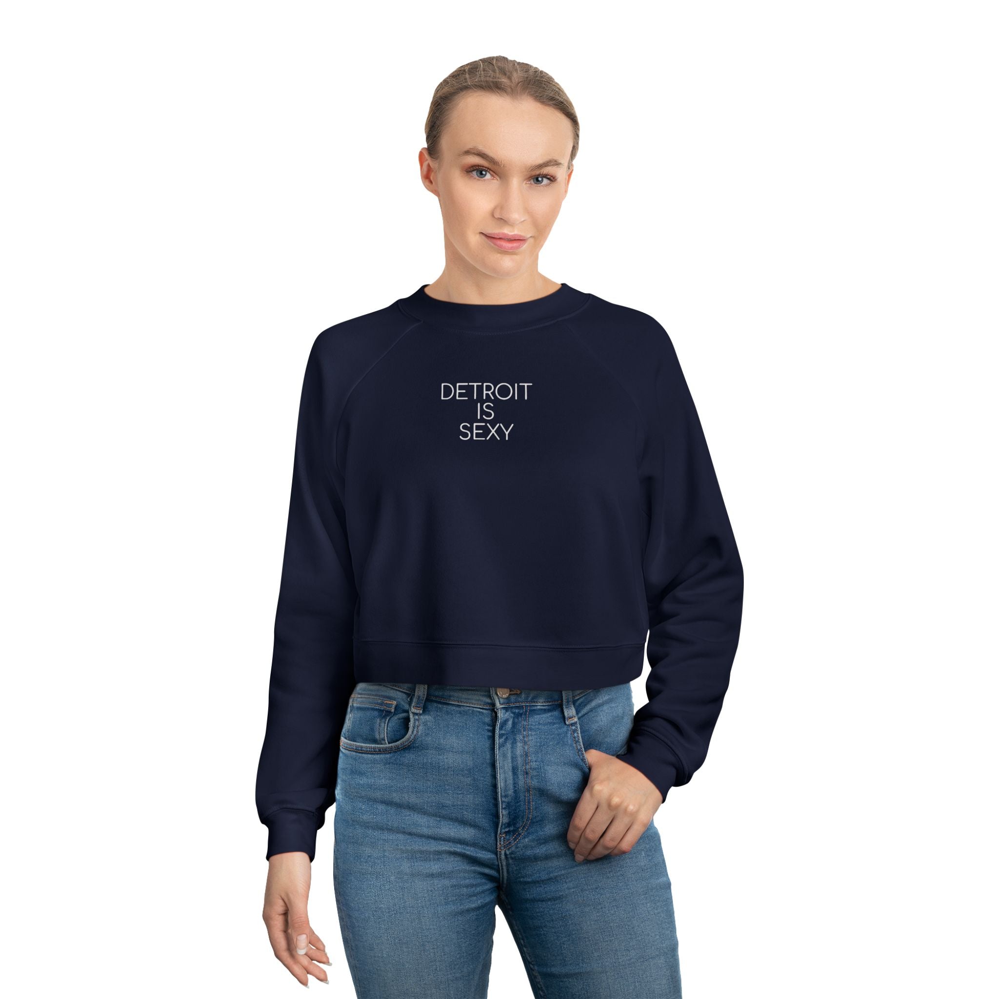 Detroit Is Sexy Cropped Fleece Top - Front and Back Print - Tonyalicious Tees