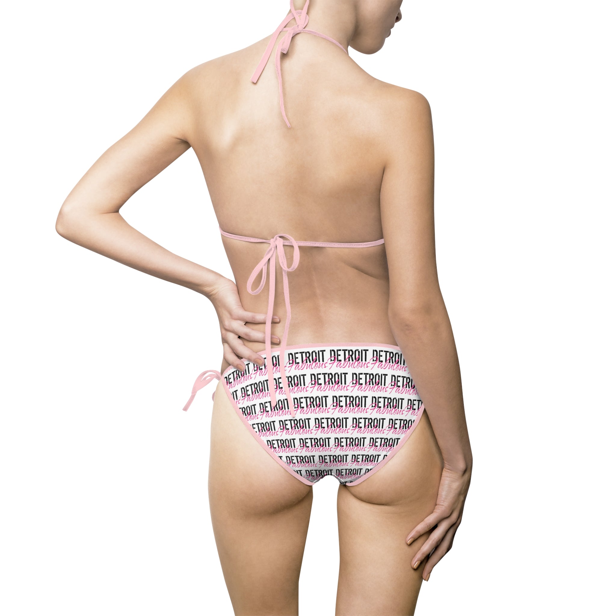 Detroit Fabulous Grid Printed String Bikini - Tonyalicious Tees