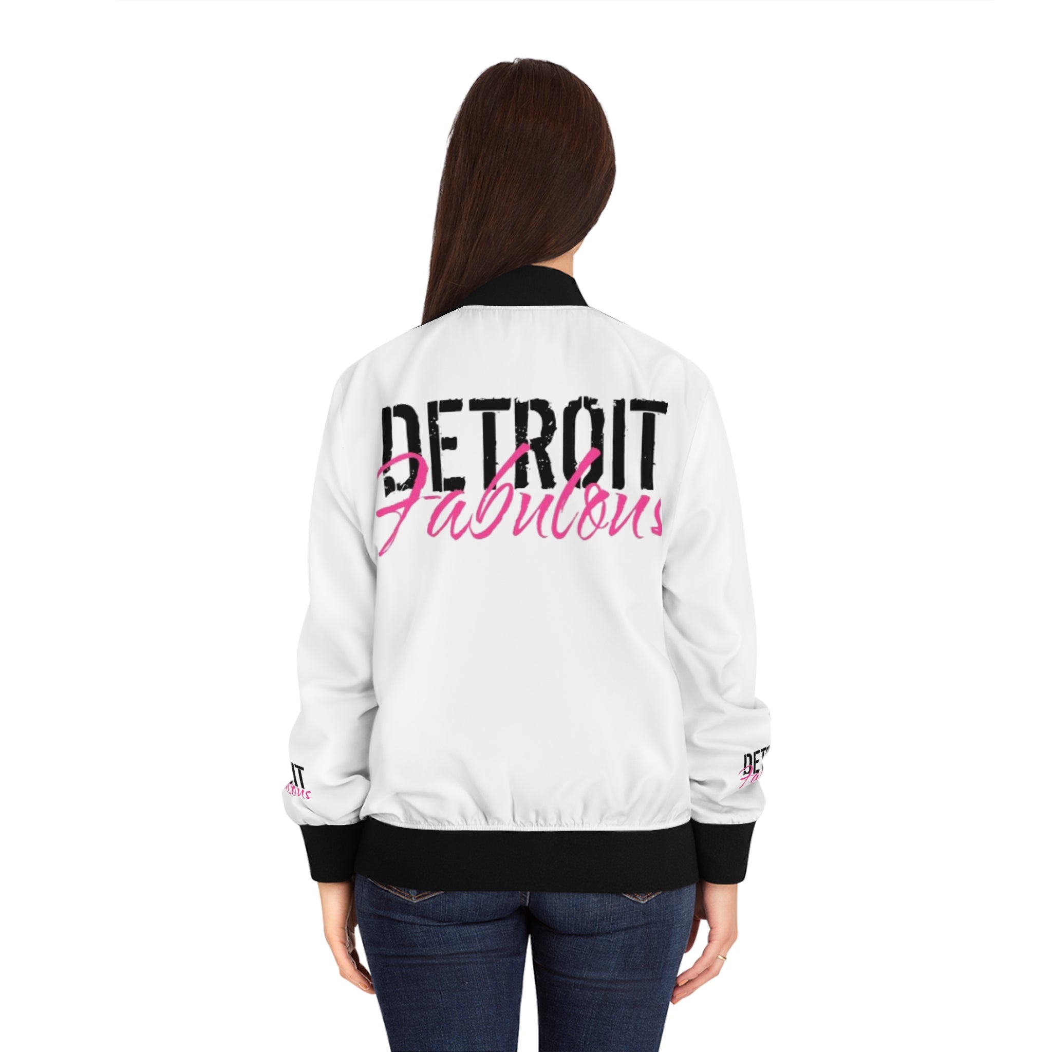 Detroit Fabulous White Bomber Jacket - Tonyalicious Tees