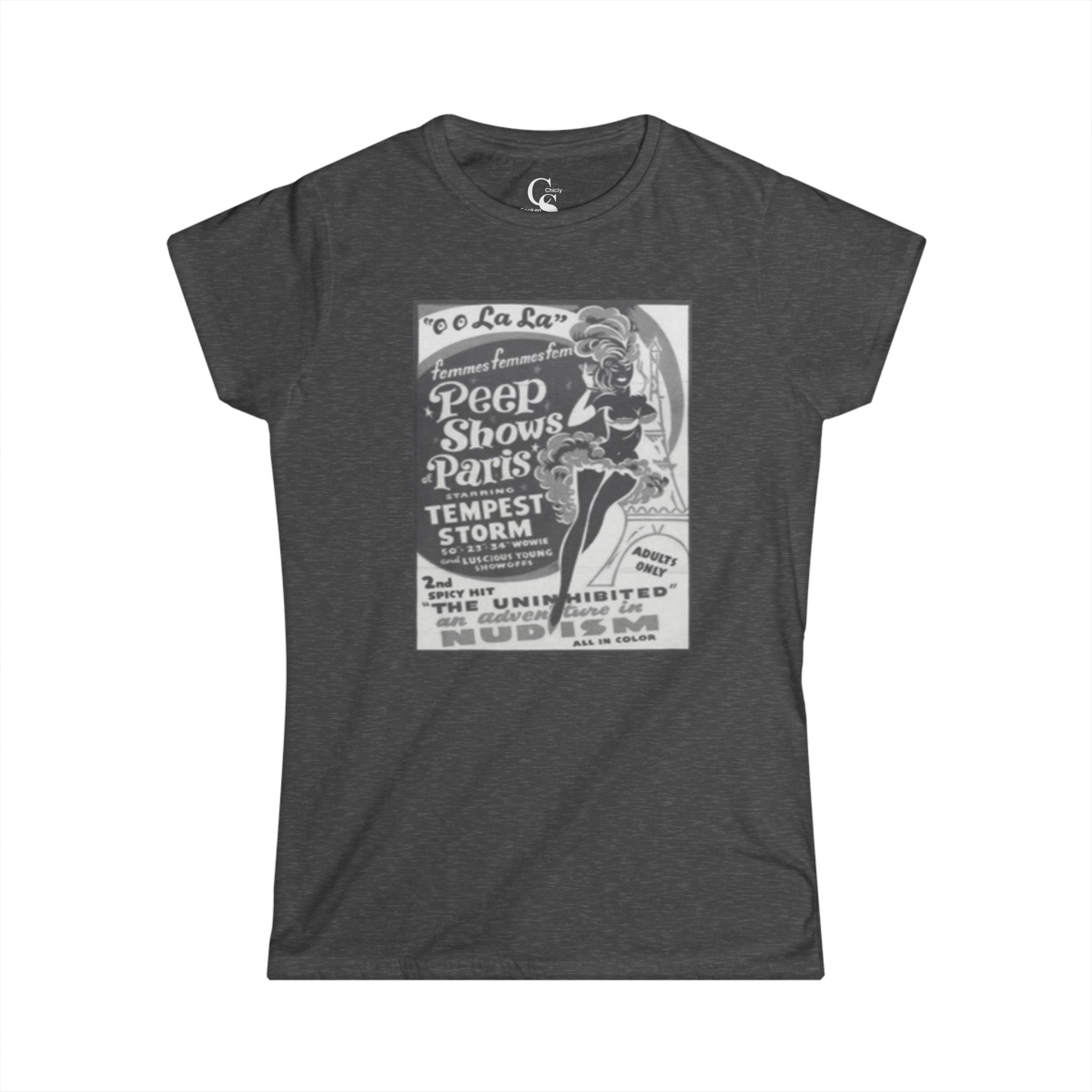 Peep Shows Paris Burlesque Tee - Grey