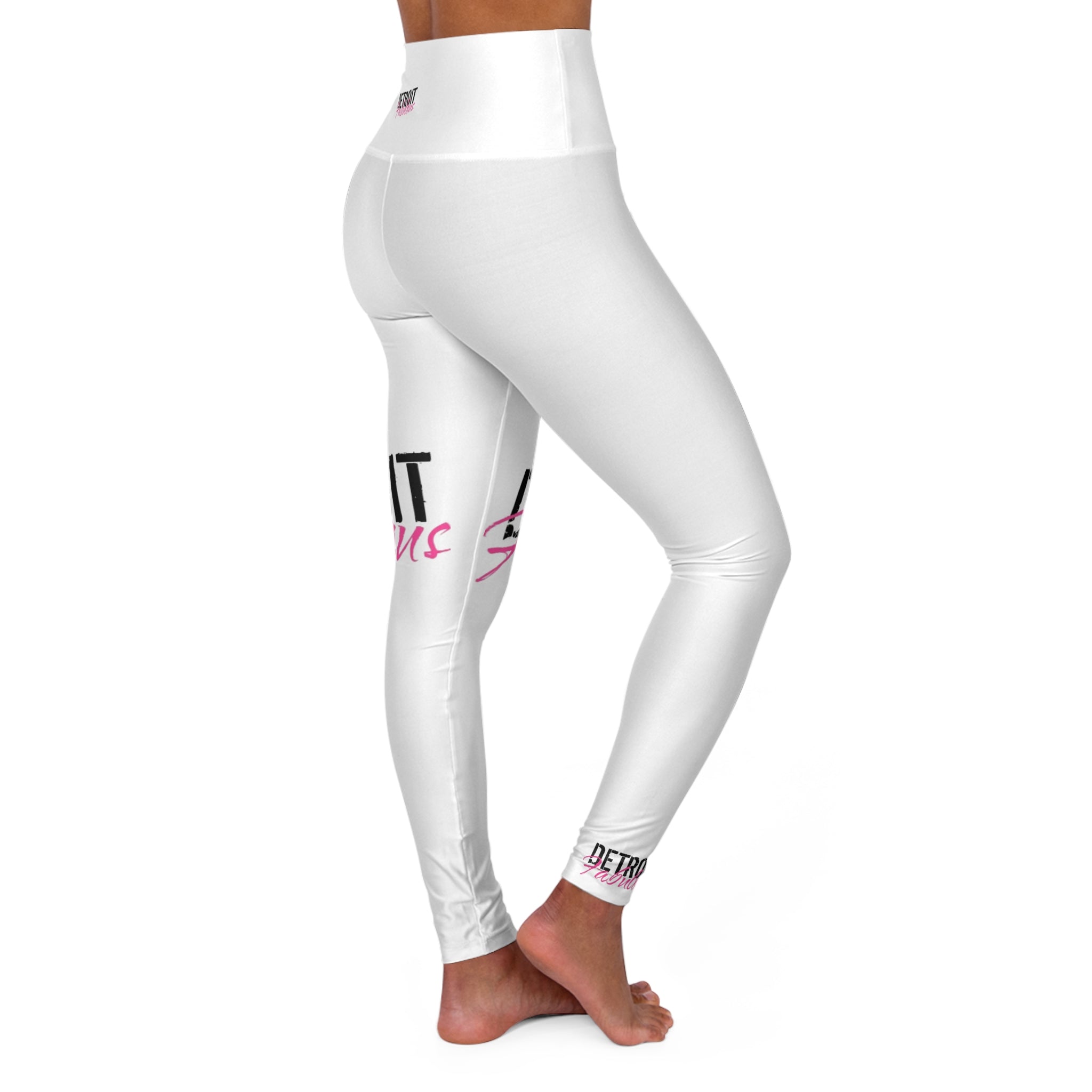 Detroit Fabulous White High-Waisted Yoga Leggings - Tonyalicious Tees