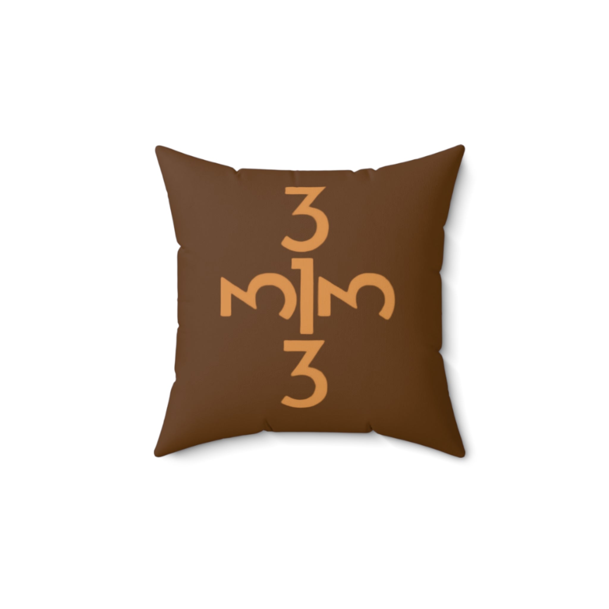 Twisted 313 Square Pillow — Brown