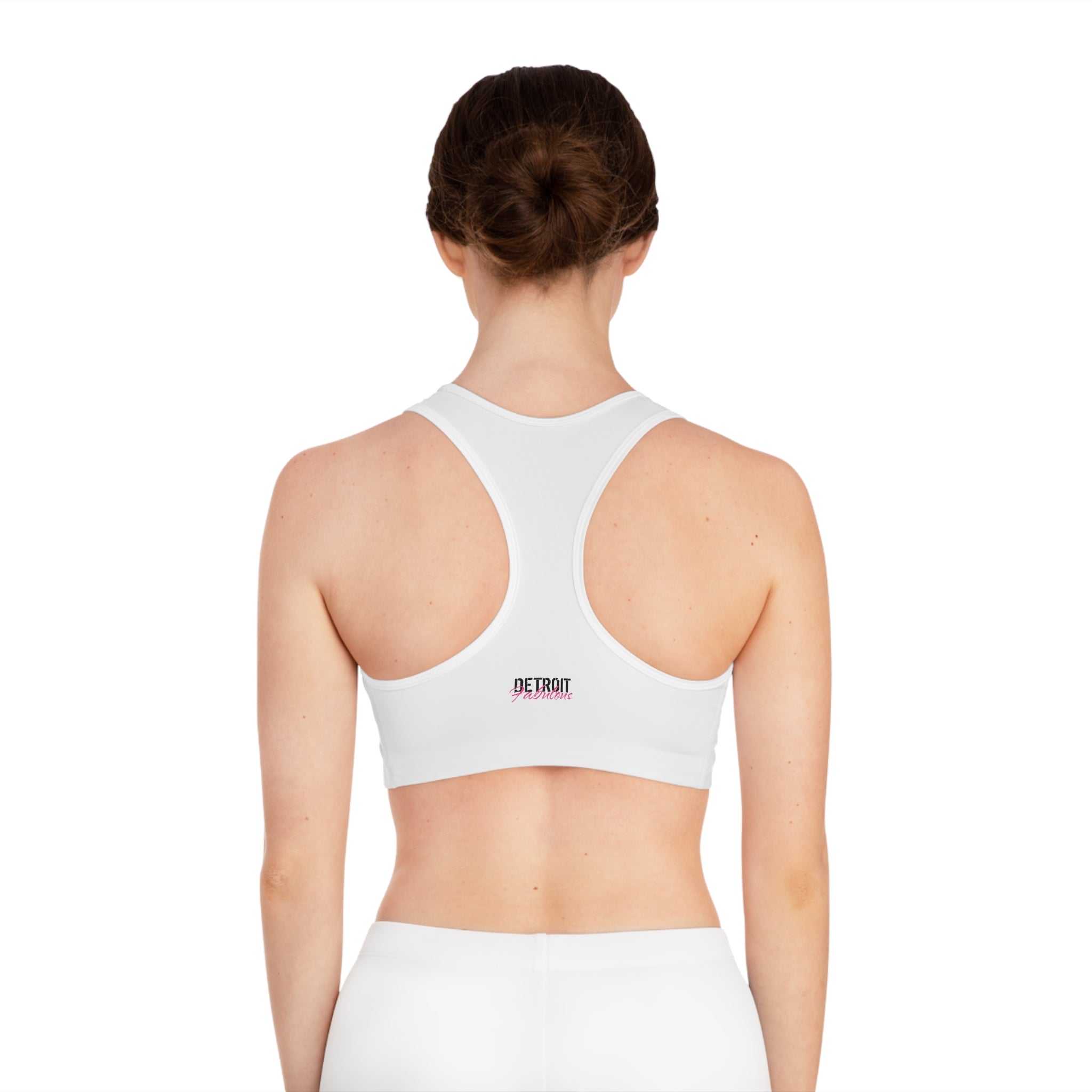 Detroit Fabulous White Sports Bra - Tonyalicious Tees