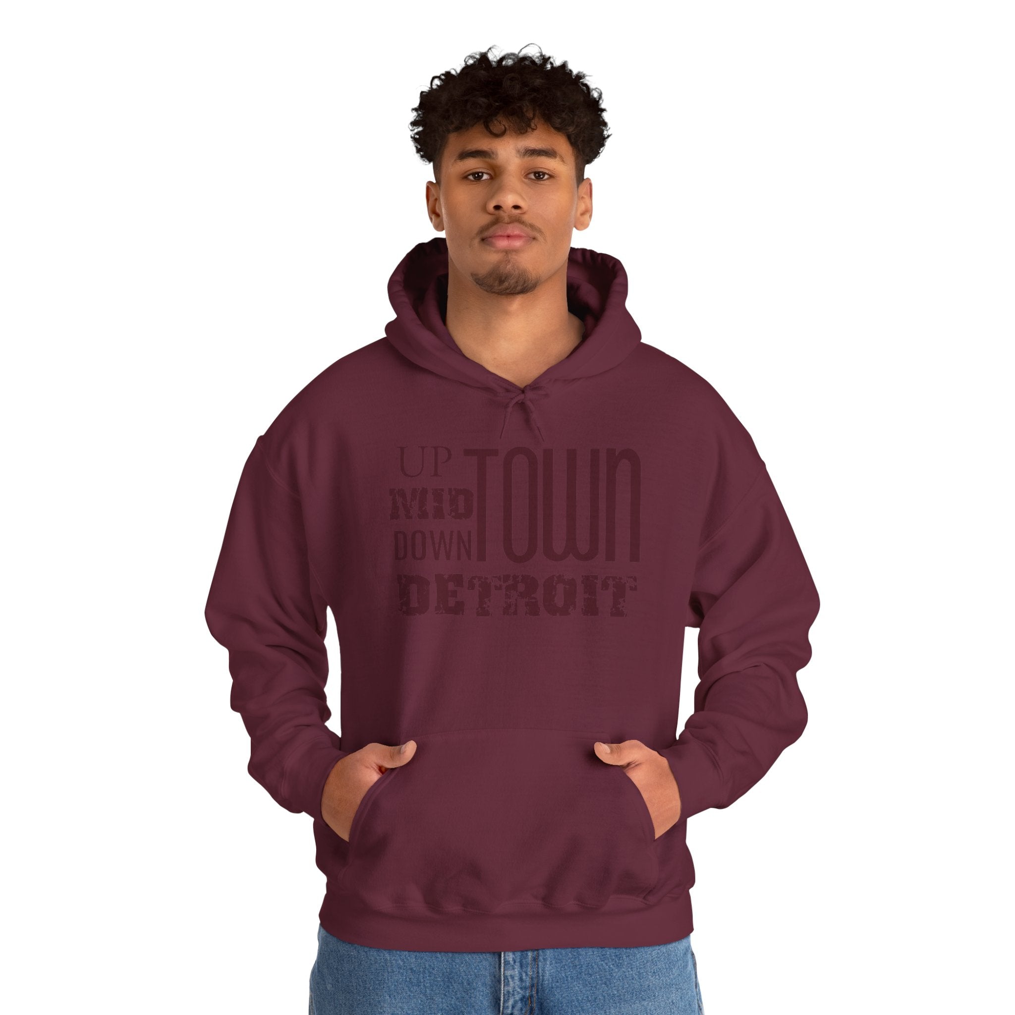 Up, Mid, Downtown Detroit Hoodie - Multicolor Print - Tonyalicious Tees