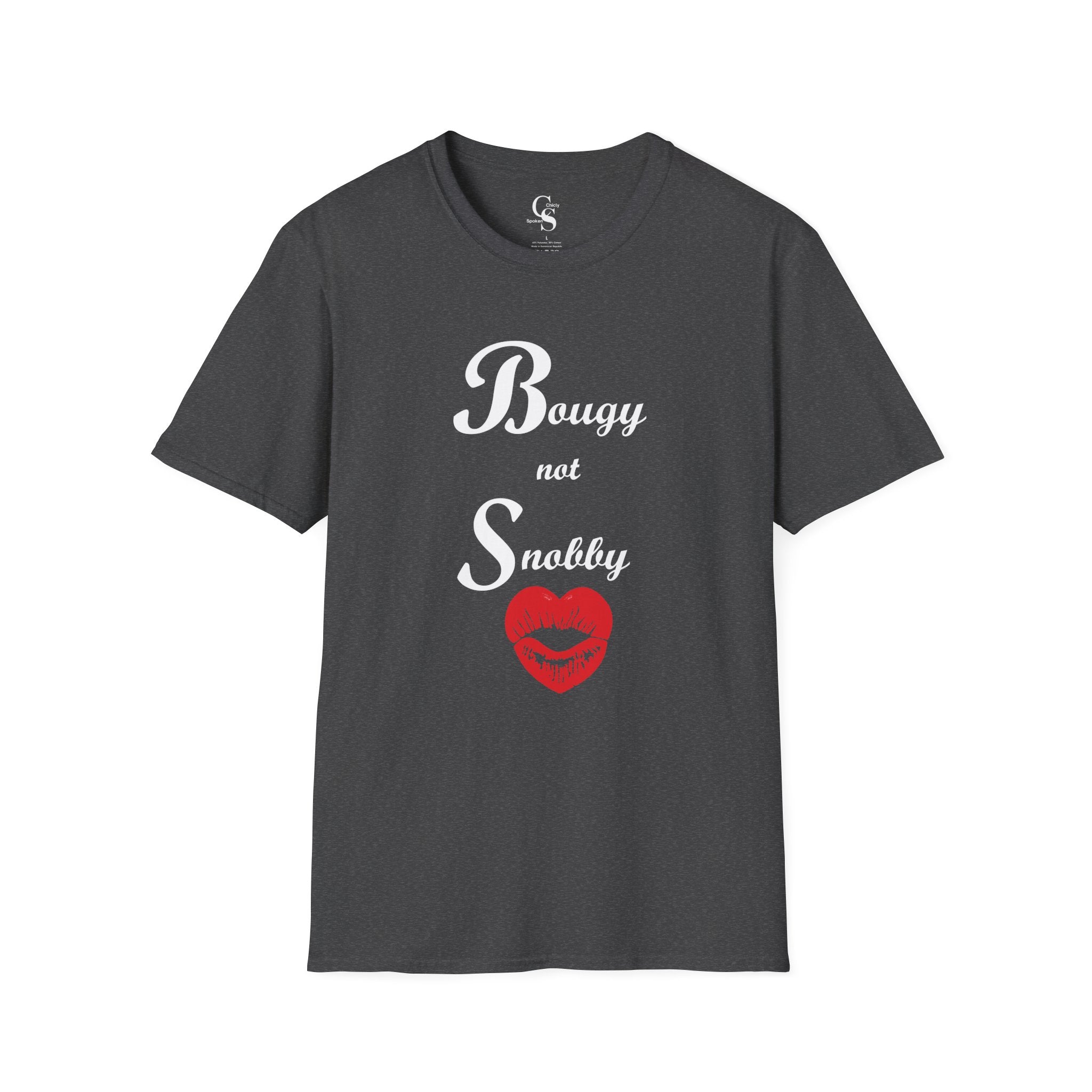 Bougy Not Snobby Tee - White Print - Tonyalicious Tees
