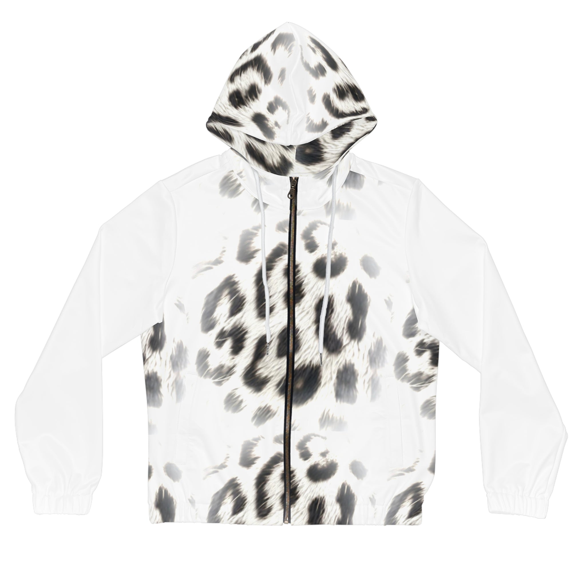 Snow Leopard Print Women’s Full-Zip Hoodie