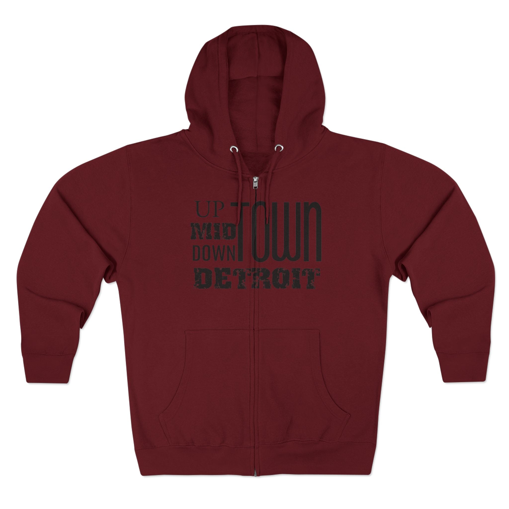 Up, Mid, Downtown Detroit Zip Up Hoodie - Tonyalicious Tees