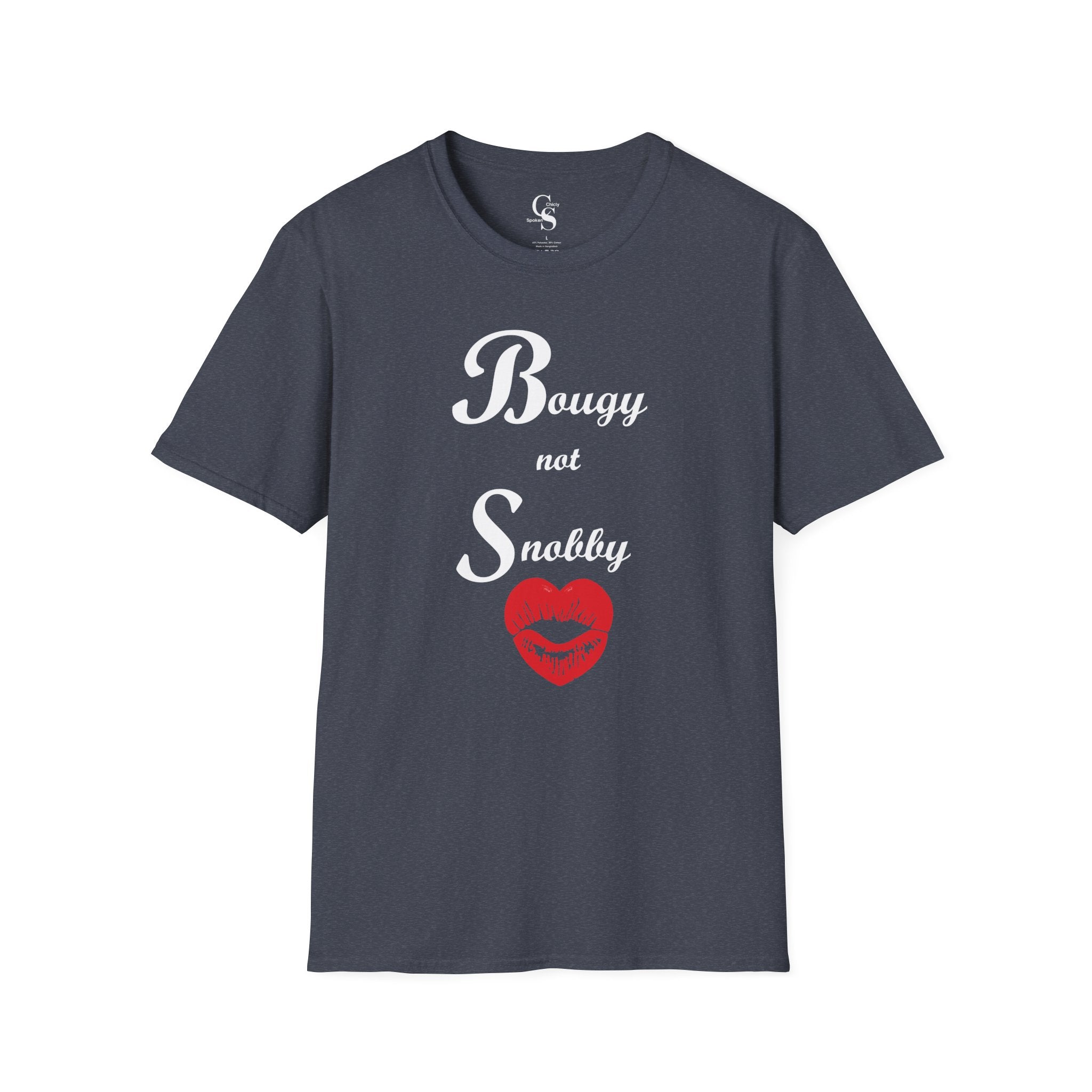 Bougy Not Snobby Tee - White Print - Tonyalicious Tees