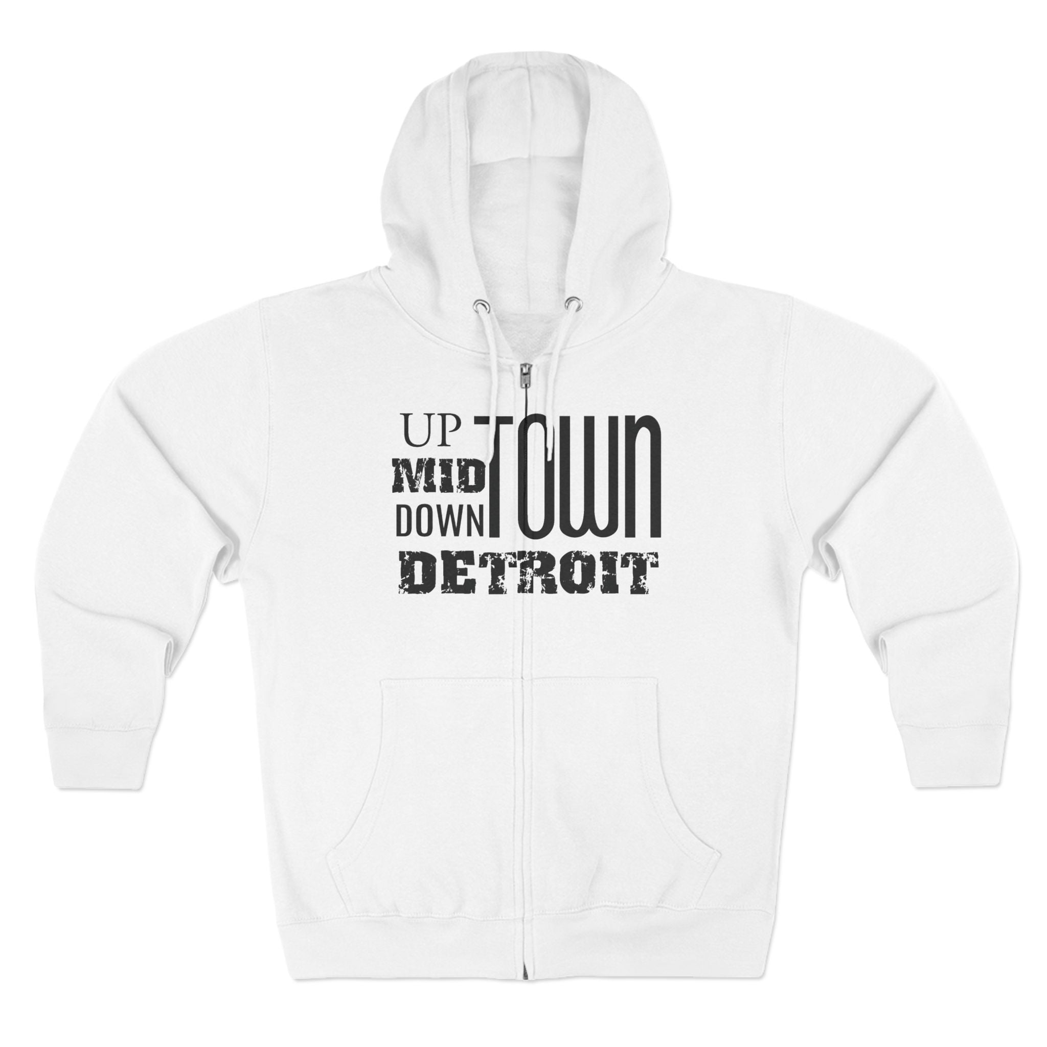 Up, Mid, Downtown Detroit Zip Up Hoodie - Tonyalicious Tees