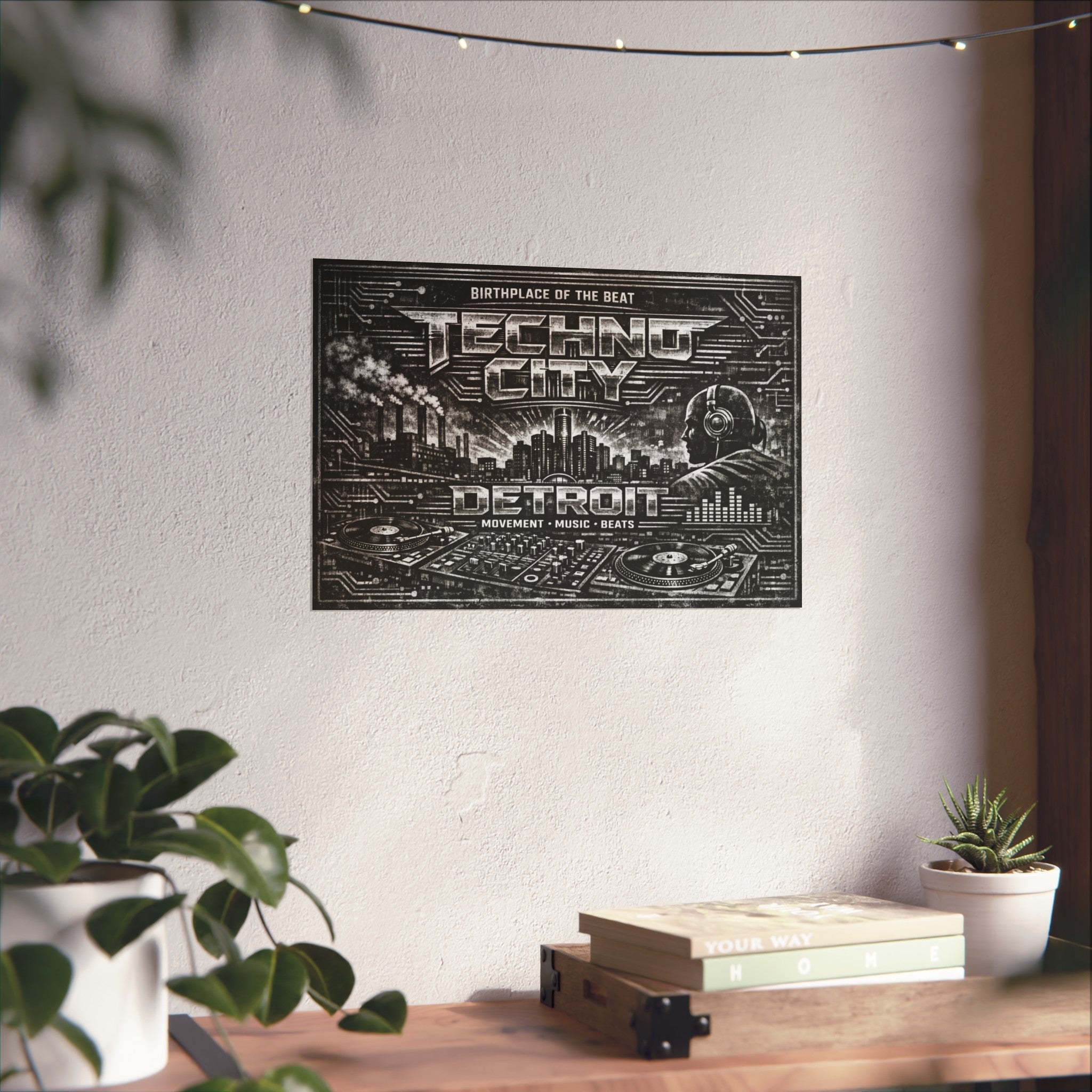 Techno City Detroit Vintage Fine Art Poster