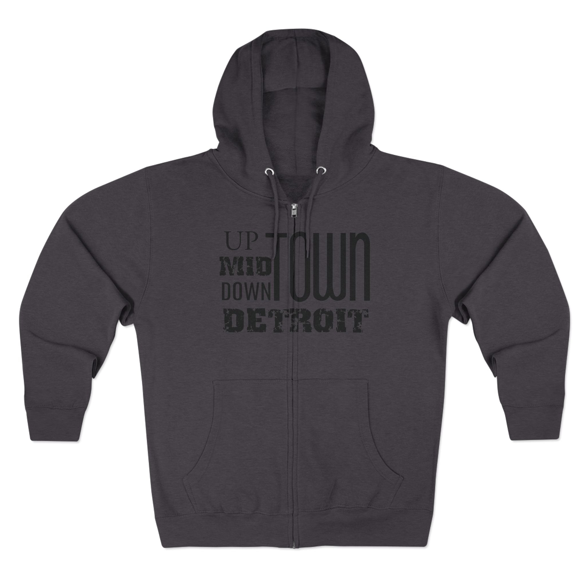 Up, Mid, Downtown Detroit Zip Up Hoodie - Tonyalicious Tees