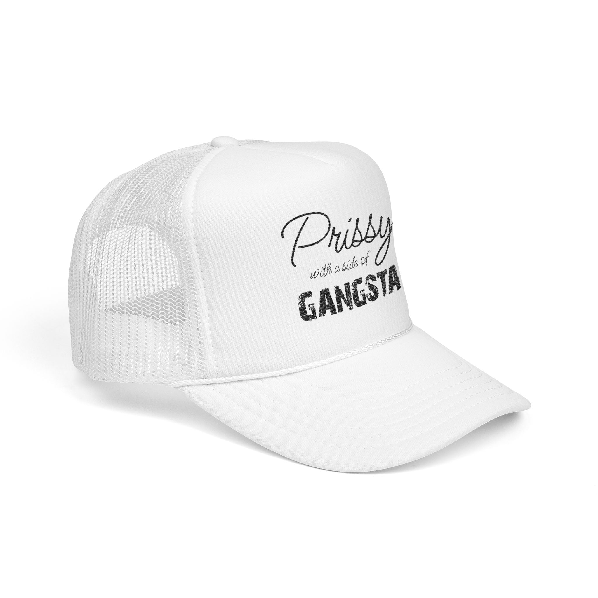 Prissy with a Side of Gangsta Mesh Cap -Black Print - Tonyalicious Tees
