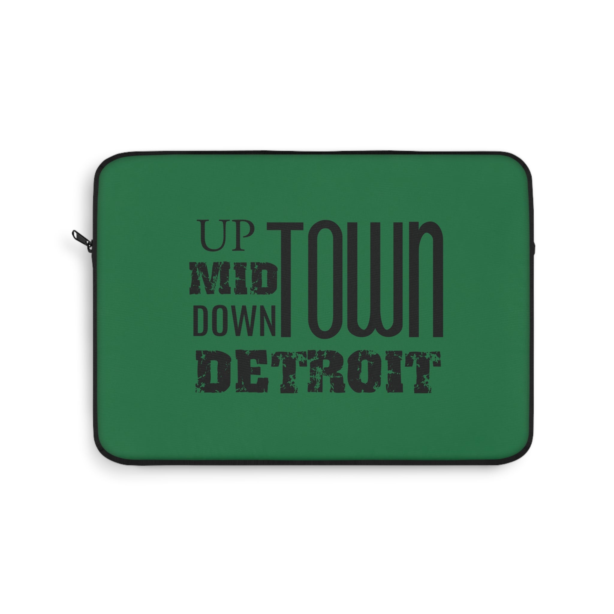Up Mid Downtown Detroit Laptop Sleeve - Green - Tonyalicious Tees