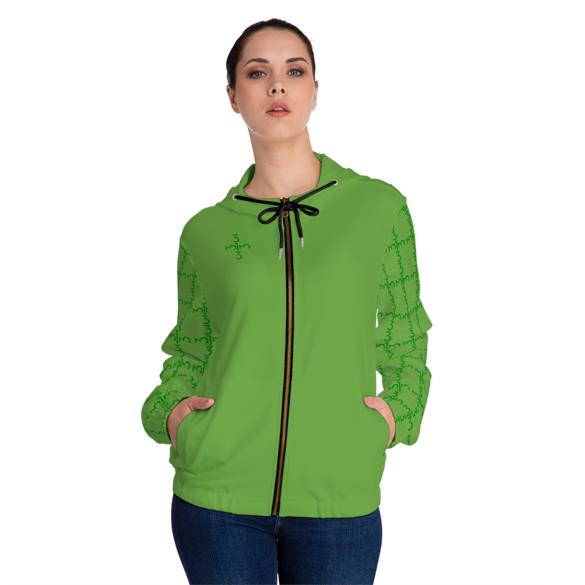 Twisted 313 Women’s Green Lightweight Zip Hoodie - Tonyalicious Tees