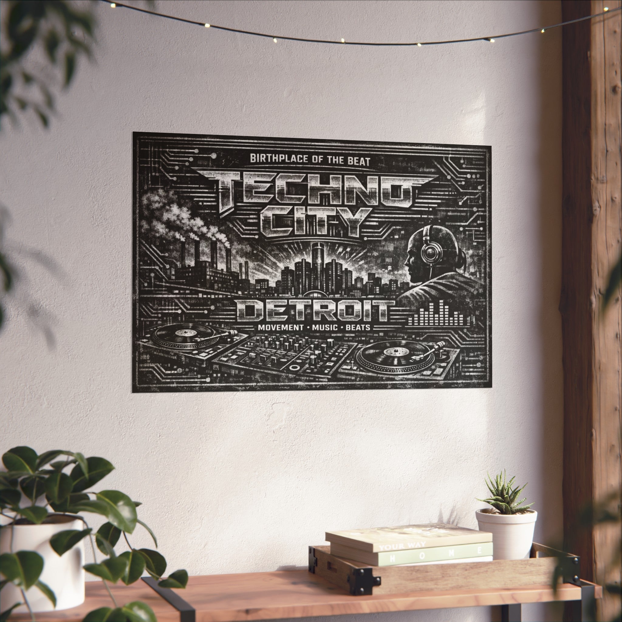 Techno City Detroit Vintage Fine Art Poster