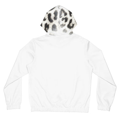 Snow Leopard Print Women’s Full-Zip Hoodie