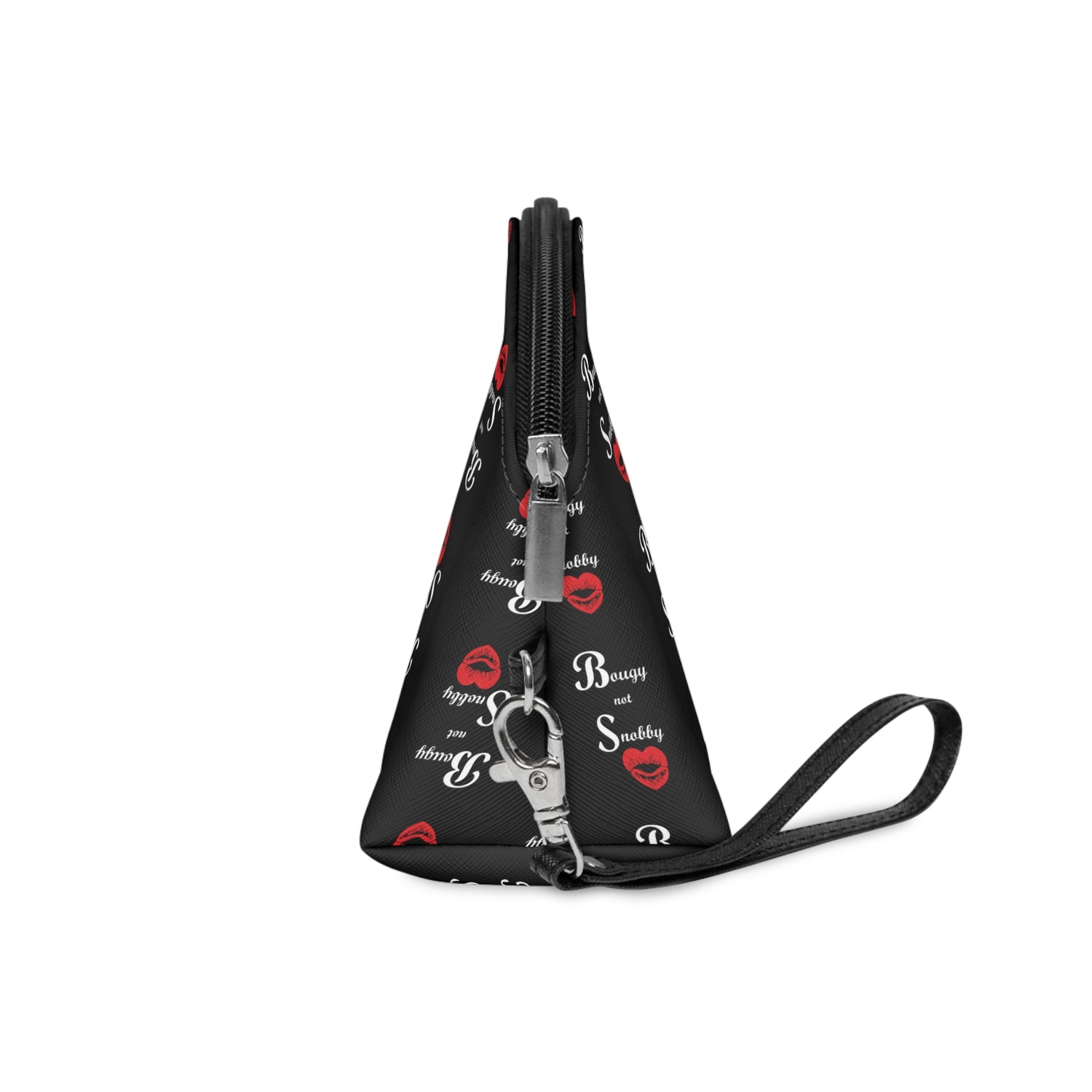 Bougy not Snobby Black Monogram Makeup Bag with Wristlet - Tonyalicious Tees
