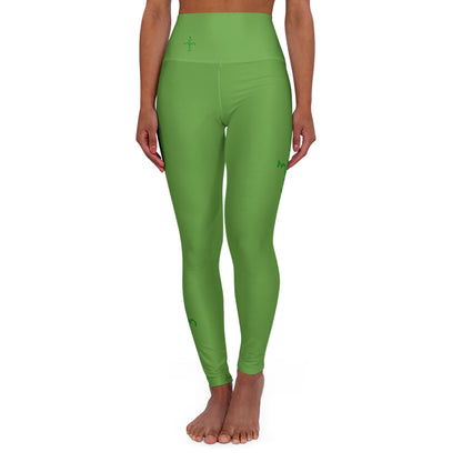 Twisted 313 Green High Waisted Yoga Leggings - Tonyalicious Tees