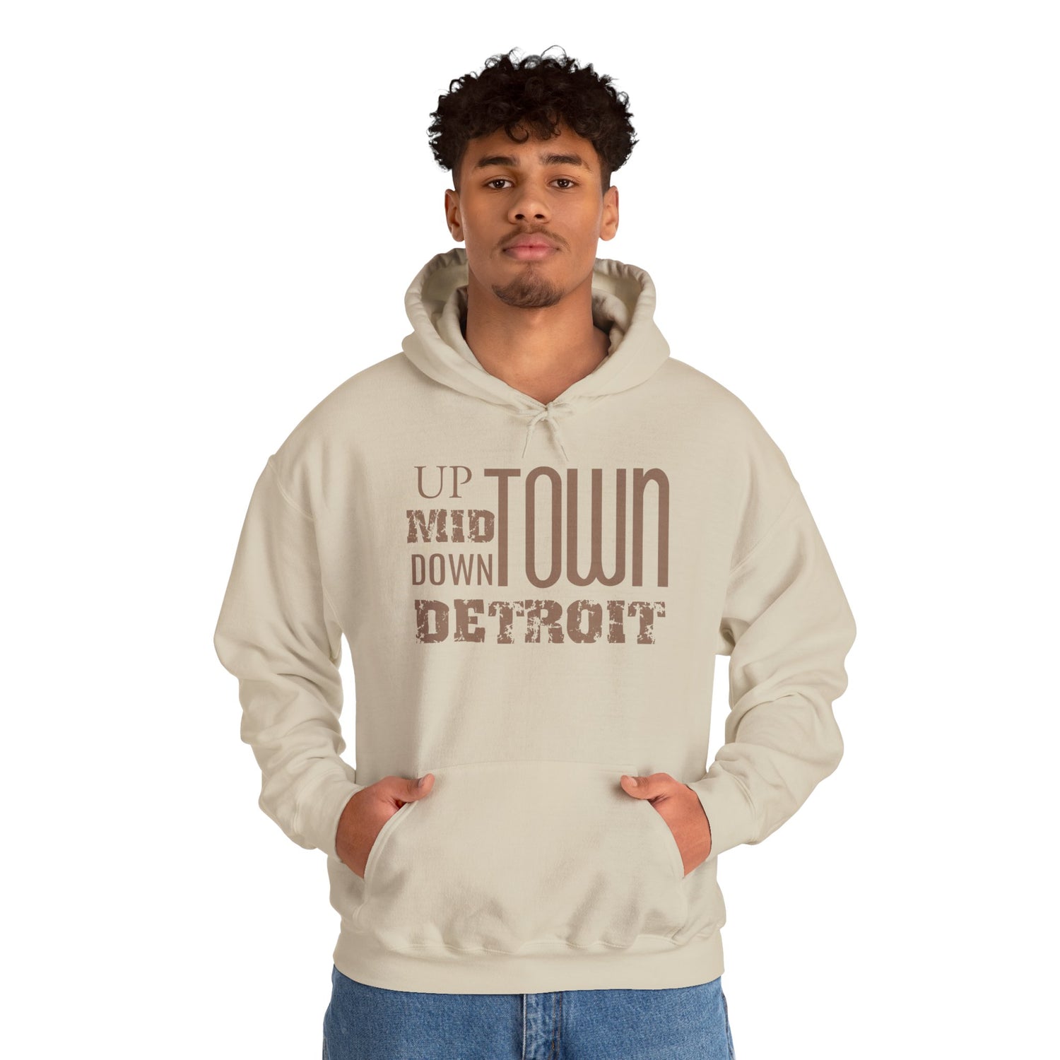 Up, Mid, Downtown Detroit Hoodie - Multicolor Print - Tonyalicious Tees