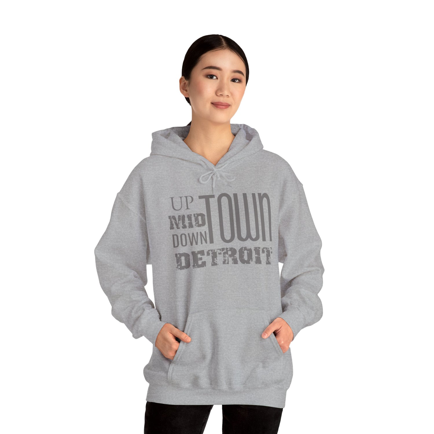 Up, Mid, Downtown Detroit Hoodie - Multicolor Print - Tonyalicious Tees
