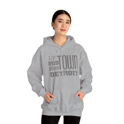 Up, Mid, Downtown Detroit Hoodie - Multicolor Print - Tonyalicious Tees