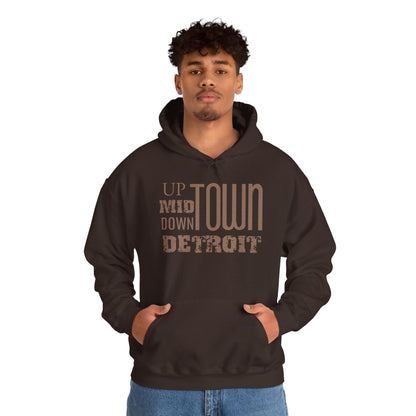 Up, Mid, Downtown Detroit Hoodie - Multicolor Print - Tonyalicious Tees