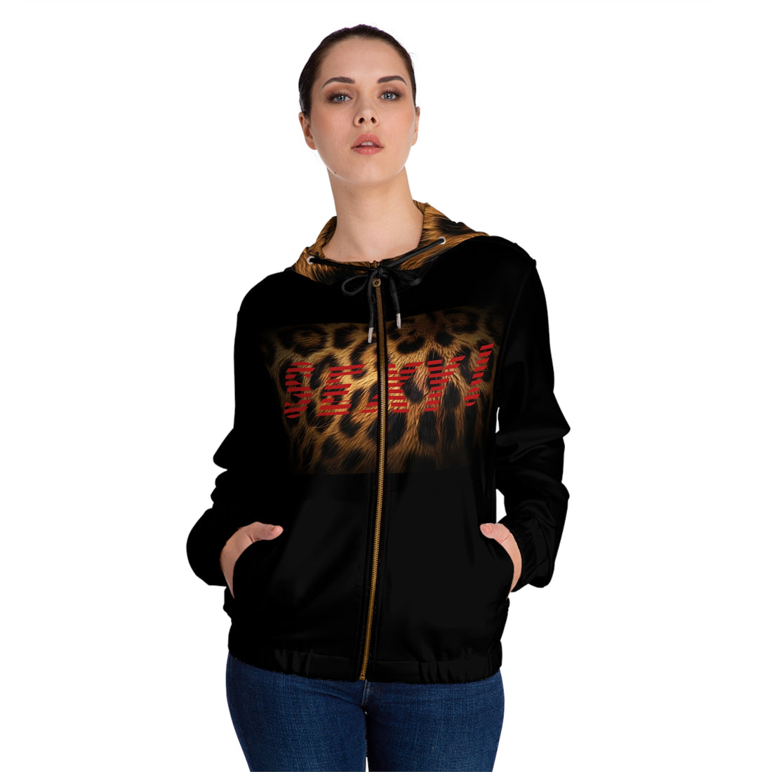 Sexy Leopard Print Zip Hoodie
