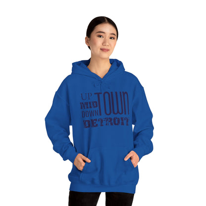 Up, Mid, Downtown Detroit Hoodie - Multicolor Print - Tonyalicious Tees