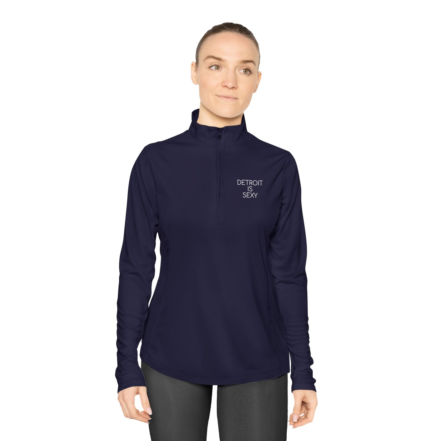 Detroit Is Sexy Ladies Quarter-Zip Pullover - Tonyalicious Tees