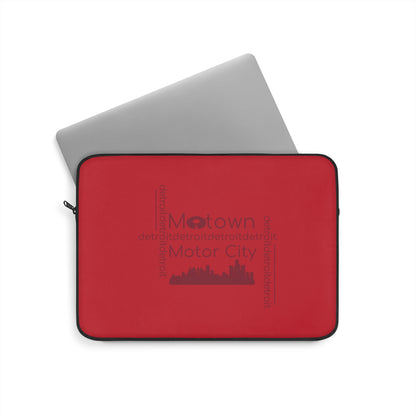 Motown Motor City Laptop Sleeve - Red - Tonyalicious Tees
